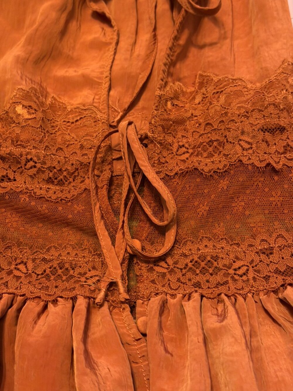 Free People Intimately Forever Young Bed Jacket Red XS Lace Sheer Romantic - Picture 10 of 14